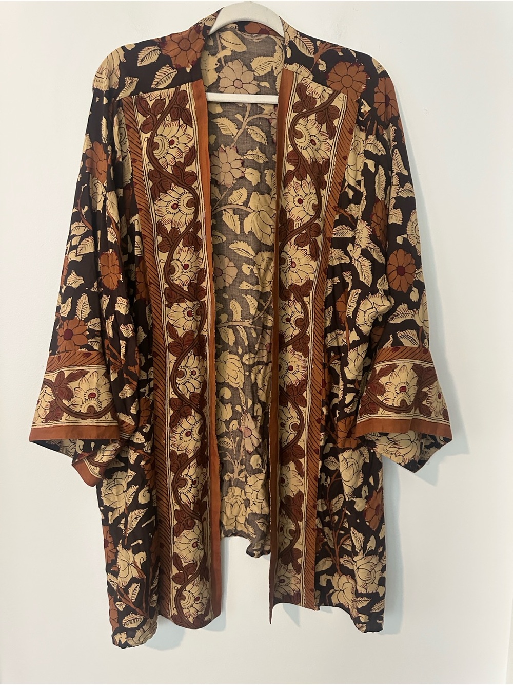 Soft Surroundings Mara Topper Autumn Leaves Kimono Style Cardigan Sweater O/S